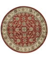 Km Home Closeout!  Pesaro Meshed Brick 5' 3" Round Area Rug In Red