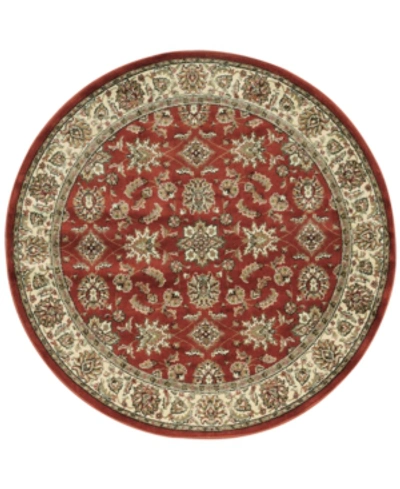Km Home Closeout!  Pesaro Meshed Brick 5' 3" Round Area Rug In Red