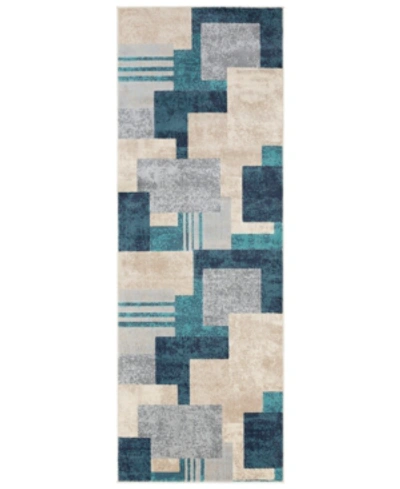 Abbie & Allie Rugs City Cit-2343 Aqua 2'7" X 7'3" Runner Area Rug