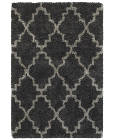 Oriental Weavers Henderson Shag 092 3'10" X 5'5" Area Rug In Charcoal/grey