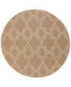 Surya Alfresco Alf-9587 Camel 8'9" Round Area Rug, Indoor/outdoor In Camel