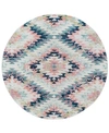 Surya Anika Ani-1027 White 5'3" Round Area Rug In Blue