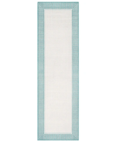 Surya Alfresco Alf-9680 Teal 2'3" X 7'9" Runner Area Rug, Indoor/outdoor