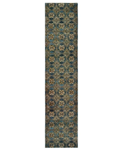 Jhb Design Andorra Vella 2' 6" X 12' Area Rug In Blue
