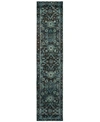 Jhb Design Andorra Ordino 2'6" X 12'runner Rug In Navy