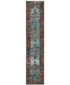 Jhb Design Andorra Ardebil 2'6" X 12' Runner Rug In Blue