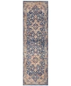 Km Home Taza Heriz 2' 3" X 7' 6" Runner Rug In Dark Blue