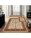 Km Home Closeout!  Stadio Meshed Ivory/brick 3-pc. Rug Set In Ivory