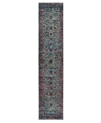Jhb Design Andorra Pena 2'6" X 12' Runner Rug In Blue