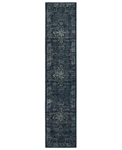 Jhb Design Andorra Charlemagne 2'6" X 12' Runner Rug In Blue