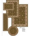 KM HOME AREA RUG SET, VIENNA COLLECTION 5 PIECE SET MESHED SAGE