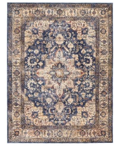 Km Home Taza Heriz 8' 3" X 11' 6" Area Rug In Dark Blue