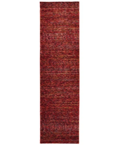 Jhb Design Atlas Shades 2'3" X 8' Runner Area Rug In Red