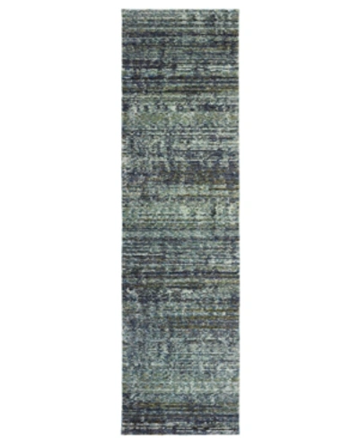 Jhb Design Atlas Shades 2'3" X 8' Runner Area Rug In Blue