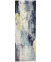 Bb Rugs Medley 5574a Ivory/grey 2'6" X 8' Runner Area Rug In Ivory/blue