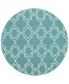 Surya Alfresco Alf-9653 Teal 7'3" Round Area Rug, Indoor/outdoor In Teal