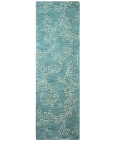 Bb Rugs Taron Val-01 Ivory 2'6" X 8' Runner Rug In Slate