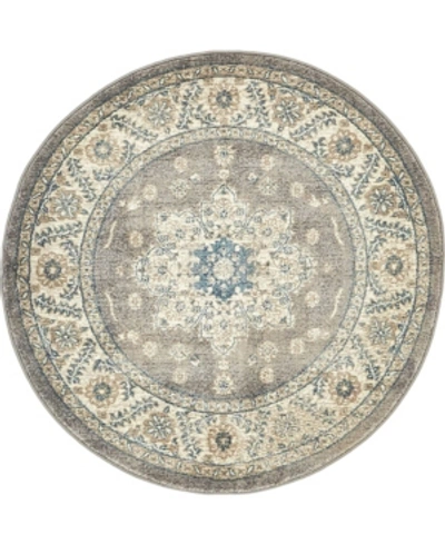 Bridgeport Home Closeout! Bayshore Home Bellmere Bel2 4' X 4' Round Area Rug In Gray