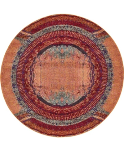 Bridgeport Home Newwolf New4 Orange 6' X 6' Round Area Rug