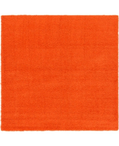 Bridgeport Home Exact Shag Exs1 Tiger Orange 8' 2" X 8' 2" Square Area Rug