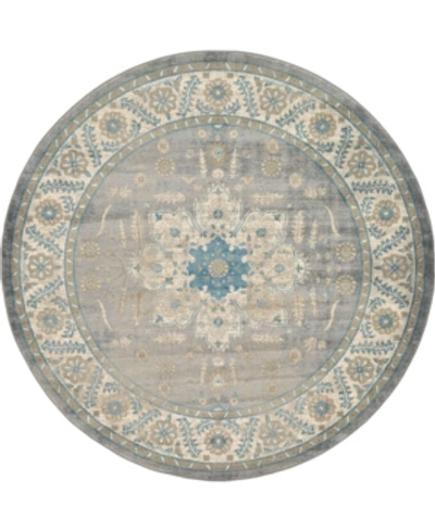 Bridgeport Home Closeout! Bayshore Home Bellmere Bel2 8' X 8' Round Area Rug In Gray