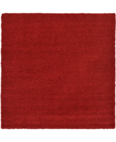 Bridgeport Home Exact Shag Exs1 8' 2" X 8' 2" Square Area Rug In Cherry Red