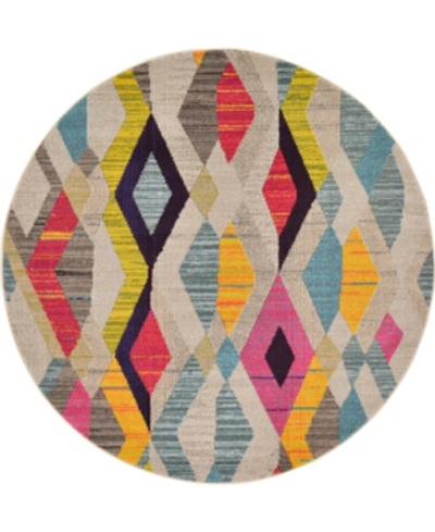 Bridgeport Home Closeout! Bayshore Home Arcata Arc6 Multi 6' X 6' Round Area Rug