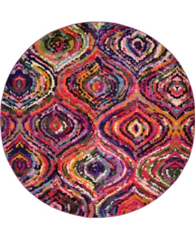 Bridgeport Home Newwolf New1 Multi 8' X 8' Round Area Rug