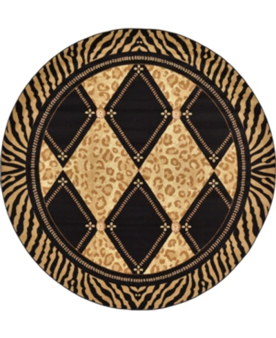 Bridgeport Home Maasai Mss6 Light Brown 8' X 8' Round Area Rug