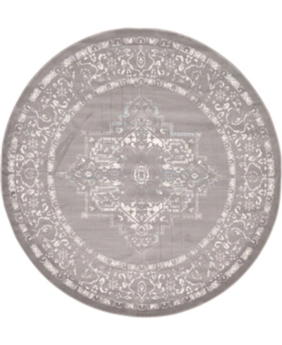Bridgeport Home Closeout! Bayshore Home Norston Nor2 6' X 6' Round Area Rug In Gray