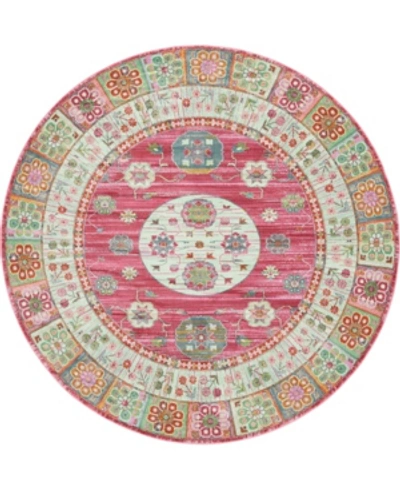 Bridgeport Home Closeout! Bayshore Home Kenna Ken2 Pink 8' 4" X 8' 4" Round Area Rug