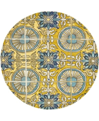 Bridgeport Home Closeout! Bayshore Home Newwolf New5 8' X 8' Round Area Rug In Gold