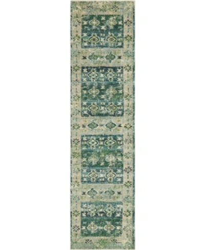 Bridgeport Home Closeout! Bayshore Home Newhedge Nhg3 2' 7" X 10' Runner Area Rug In Green