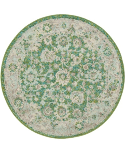 Bridgeport Home Closeout! Bayshore Home Lorem Lor3 3' 3" X 3' 3" Round Area Rug In Green