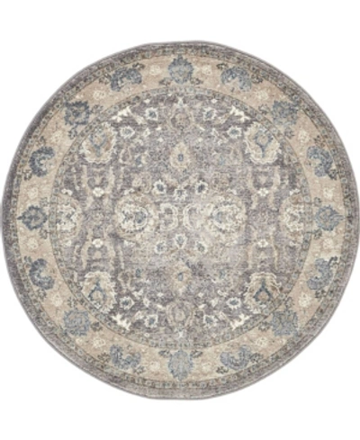 Bridgeport Home Closeout! Bayshore Home Bellmere Bel6 4' X 4' Round Area Rug In Gray