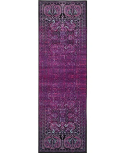 Bridgeport Home Linport Lin6 Lilac 3' X 9' 10" Runner Area Rug