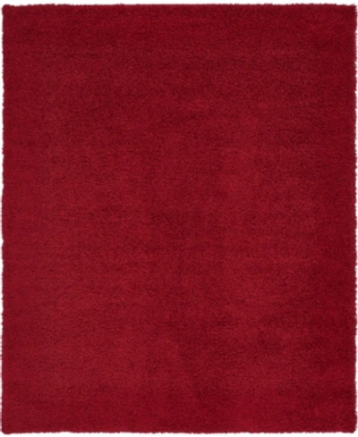 Bridgeport Home Closeout! Bayshore Home Exact Shag Exs1 8' X 10' Area Rug In Cherry Red