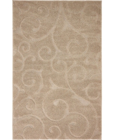 Bridgeport Home High-low Pile Malloway Shag Mal1 5' X 8' Area Rug In Beige