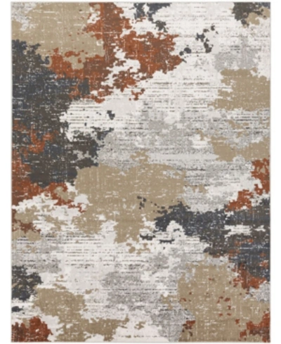 Abbie & Allie Rugs Tiva Tiv-2301 Navy 5'3" X 7'1" Area Rug In Terracotta