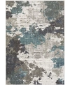 Abbie & Allie Rugs Tiva Tiv-2302 Gray 5'3" X 7'1" Area Rug In Teal