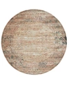Km Home Silvano Sil-01 Beige 5'3" X 5'3" Round Rug In Beige