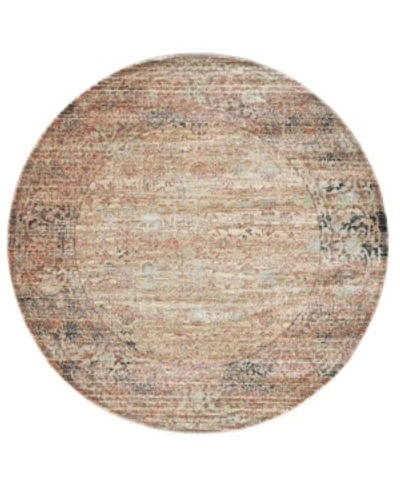 Km Home Silvano Sil-01 Beige 5'3" X 5'3" Round Rug