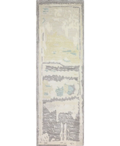 Bb Rugs Elements S217 Ivory And Gray 2'6" X 8' Runner Rug