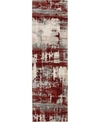 Long Street Looms Samuel Sam14 Ivory, Red 2'2" X 7'6" Runner Rug In Ivory Red