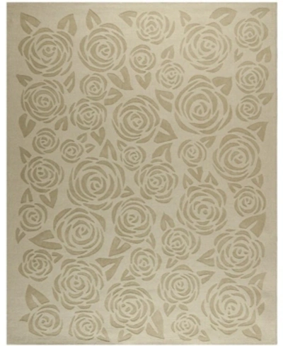 Martha Stewart Collection Block Print Rose Msr4618d Gold 9' X 12' Area Rug