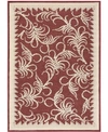MARTHA STEWART COLLECTION FOUNTAIN SWIRL MSR4449C RED AND IVORY 4' X 5'7" AREA RUG