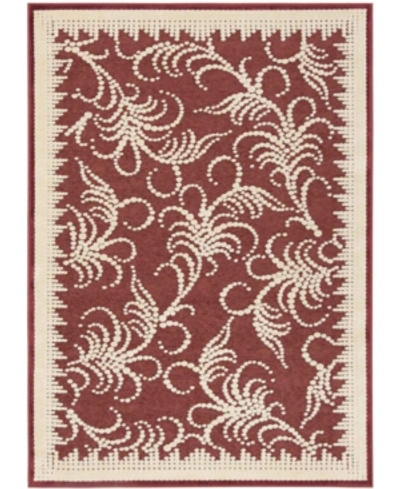 Martha Stewart Collection Fountain Swirl Msr4449c Red And Ivory 7'11" X 11'2" Area Rug