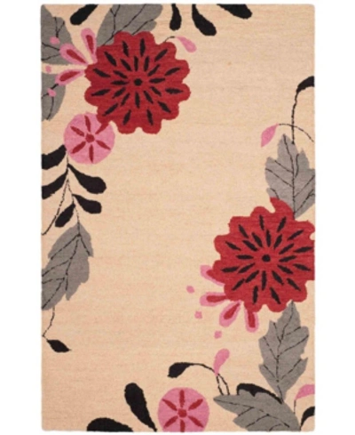 Martha Stewart Collection Picture Block Floral Msr4871a Ivory 8' X 10' Area Rug