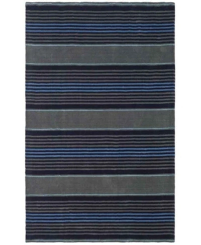 Martha Stewart Collection Harmony Stripe Msr4541b Bluestone 9' X 12' Area Rug