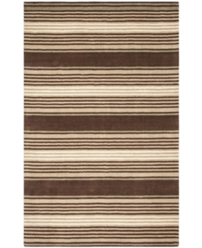 Martha Stewart Collection Harmony Stripe Msr4541a Tobacco 5' X 8' Area Rug